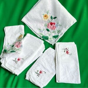 Floral Embroidered towels 7pcs